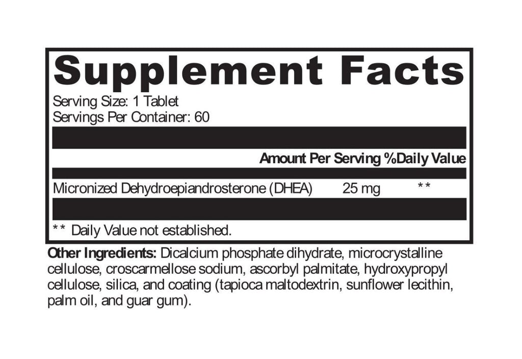 Protocols For Health, DHEA 25 (25 mg) 60 Tablets Ingredients