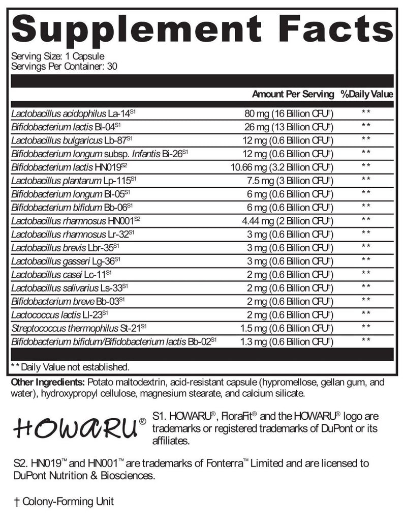 Protocols For Health, Probiotic Ultra Plus 30 Veg Capsules Ingredients